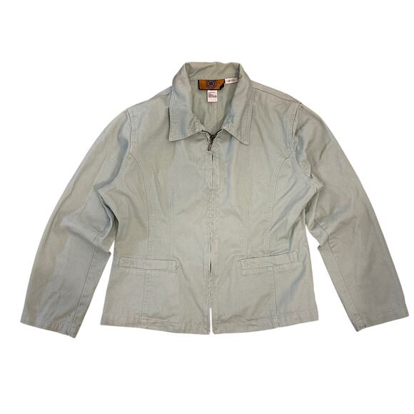 Baccini Jackets & Blazers - Vintage 80s Baccini Mint Cotton denim women’s full zip Jacket Large 20x24